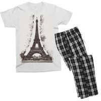 Paris Eiffel Landmark Men's T-shirt Pajama Set | Artistshot