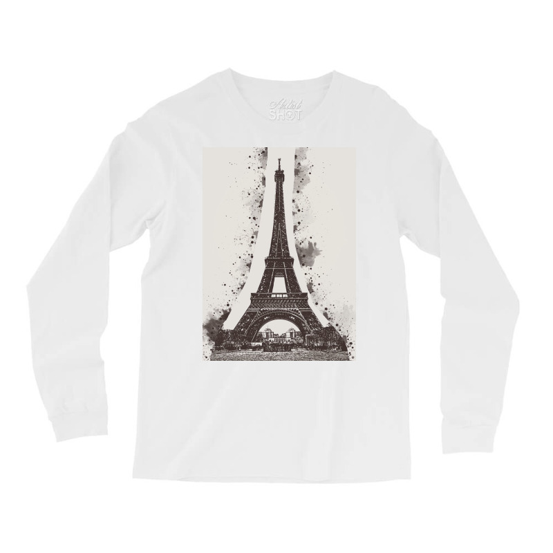 Paris Eiffel Landmark Long Sleeve Shirts | Artistshot