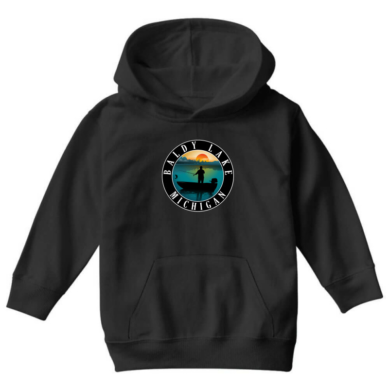 Baldy Lake Fishing Michigan Sunset Youth Hoodie by fencingderby989 | Artistshot