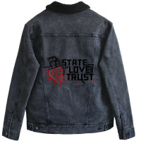 State Of Love And Trust Classic Unisex Sherpa-lined Denim Jacket | Artistshot