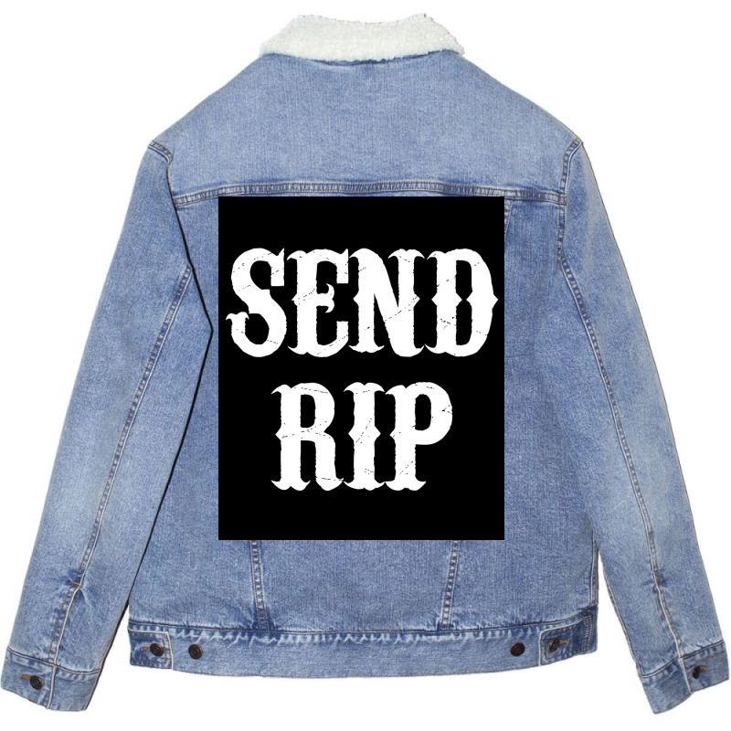 Send Rip Poster Cool (1) Unisex Sherpa-Lined Denim Jacket by venessstaatsb | Artistshot