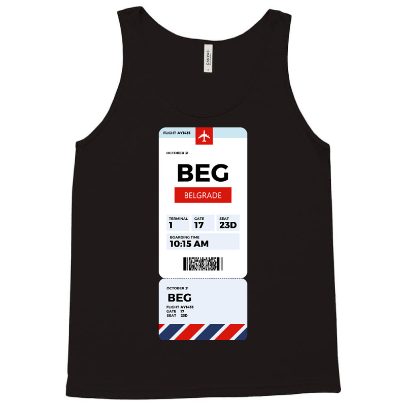 Belgrade Boarding Pass Tank Top | Artistshot