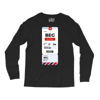 Belgrade Boarding Pass Long Sleeve Shirts | Artistshot