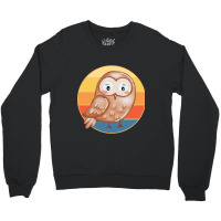 Owl Bird Vintage Retro Sunset Wild Animal Lover Design-enrgi Crewneck Sweatshirt | Artistshot