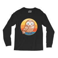 Owl Bird Vintage Retro Sunset Wild Animal Lover Design-enrgi Long Sleeve Shirts | Artistshot