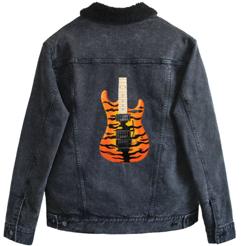 Tiger Skin Guitar Unisex Sherpa-lined Denim Jacket | Artistshot