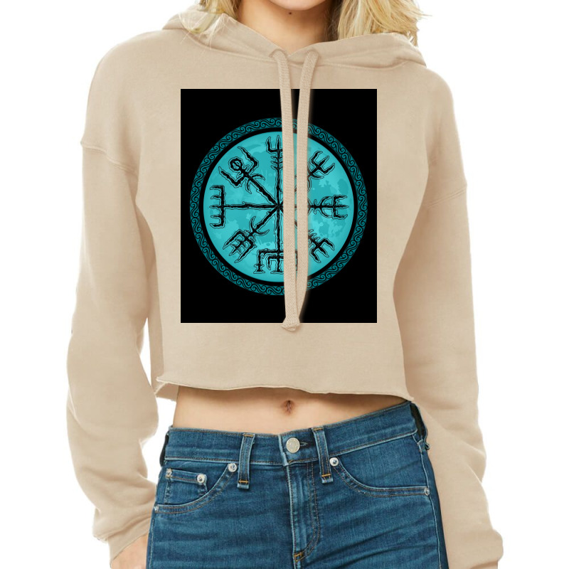 Vegvisir Viking Rune Viking Mythology  70s Cropped Hoodie by dummearleyj | Artistshot