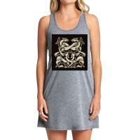 Viking Ornemental Norse Art 4 Horses Dogs With Odin Mask Grunge Metall Tank Dress | Artistshot