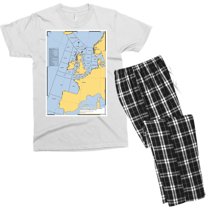 Uk Shipping Forecast Map  Nostalgia 80s Cute Men's T-shirt Pajama Set | Artistshot