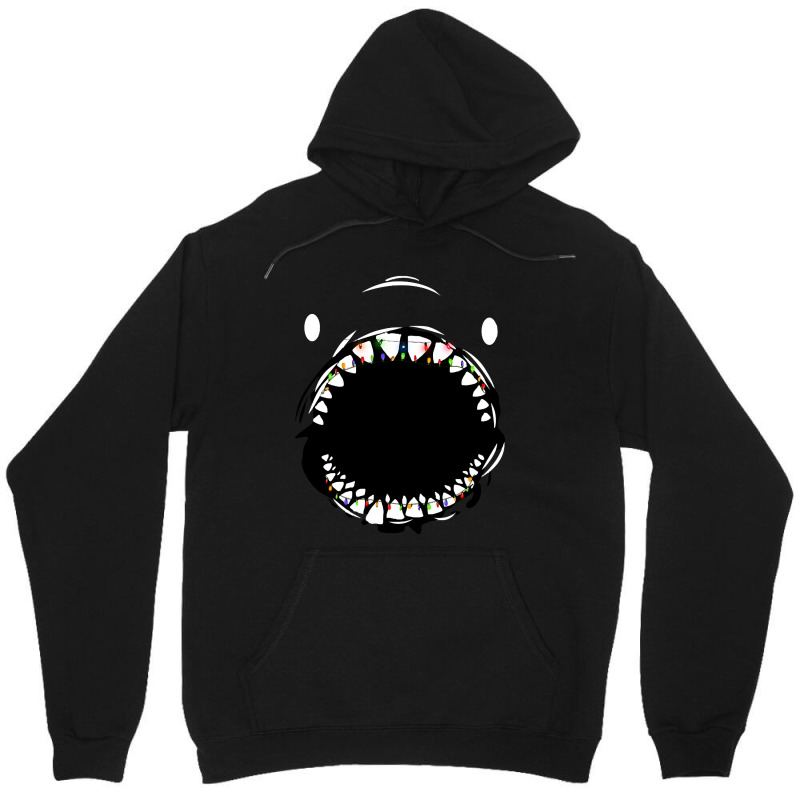 Funny Shark Face With Light Xmas Tshirt Christmas Unisex Hoodie by damagegerms19 | Artistshot