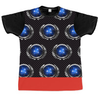 Space Fed Planets Emblem With Stars Repeating Pattern Poster Cool (1) Graphic T-shirt | Artistshot