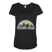 Palm Bay City Retro Maternity Scoop Neck T-shirt | Artistshot