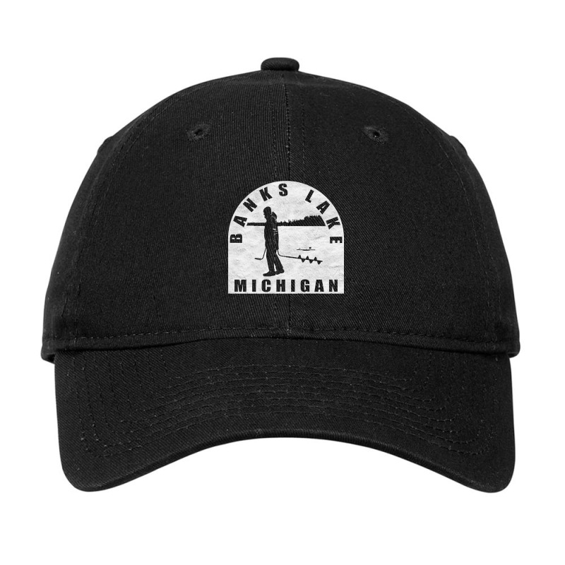 Banks Lake Ice Fishing Michigan Adjustable Cap by fencingderby989 | Artistshot