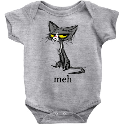 Funny Meh Cat Gift For Cat Lovers T Shirt Baby Bodysuit Designed By Amuncostley