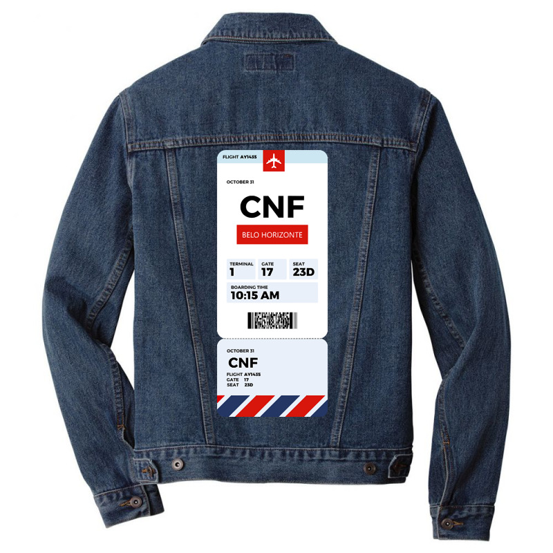 Belo Horizonte Boarding Pass Men Denim Jacket | Artistshot