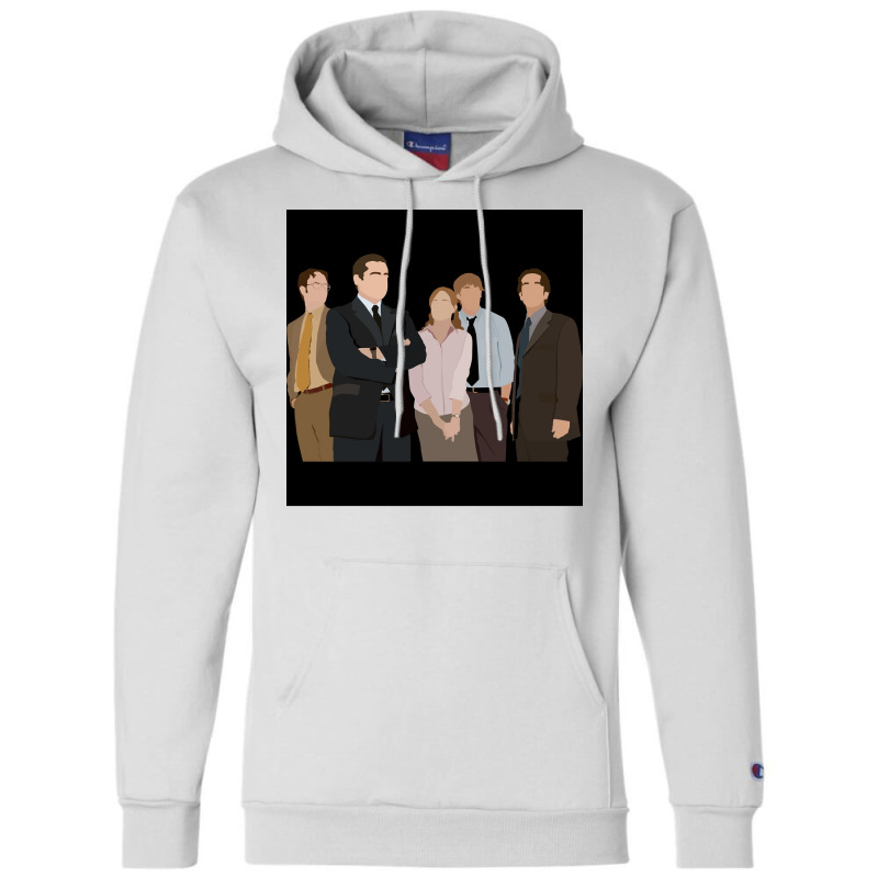 The Office Cast Sticker Poster Red (1) Champion Hoodie | Artistshot