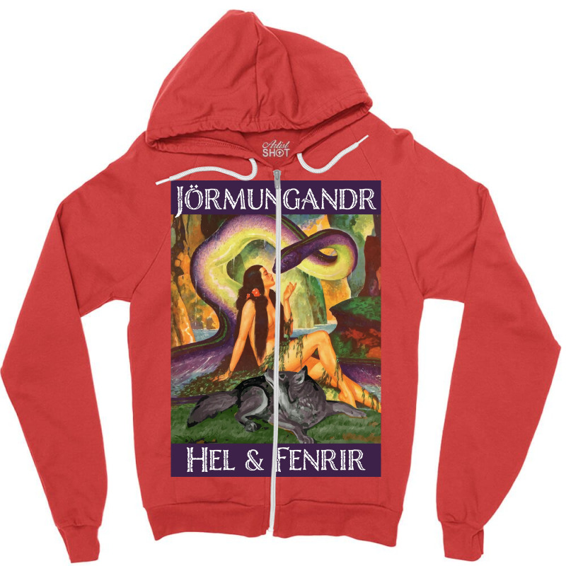 X27s Children Jormungandr Hel And Fenrir  Travel Humor Zipper Hoodie | Artistshot