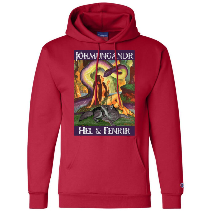 X27s Children Jormungandr Hel And Fenrir  Travel Humor Champion Hoodie | Artistshot