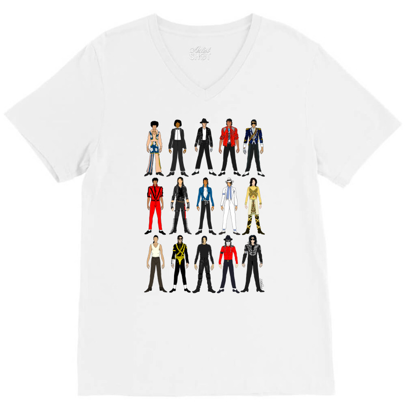 Outfits Of King Jackson Pop Music Fashion V-Neck Tee by bahbutstenyd | Artistshot