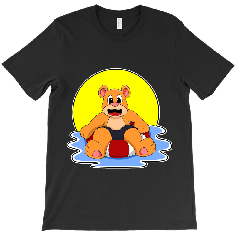 Bear At Swimming With Swim Ring T-shirt | Artistshot