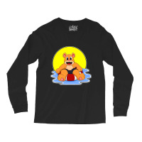 Bear At Swimming With Swim Ring Long Sleeve Shirts | Artistshot