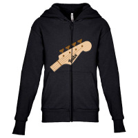 Bass Babe On Bass Guitar Headstock Youth Zipper Hoodie | Artistshot