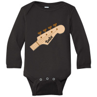 Bass Babe On Bass Guitar Headstock Long Sleeve Baby Bodysuit | Artistshot