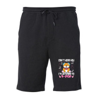 Kpop Kawaii Shiba Inu Can't Hear You I'm Listening To Kpop Gift Fleece Short | Artistshot