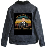 Vintage Archers Films Do You Want Ants Poster (1) Unisex Sherpa-lined Denim Jacket | Artistshot