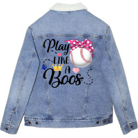 Play Like A Boss Baseball For Light Unisex Sherpa-lined Denim Jacket | Artistshot