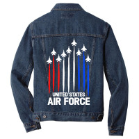 Air Force Flyover T-shirt Veterans Day 4th Of July Gift Men Denim Jacket | Artistshot