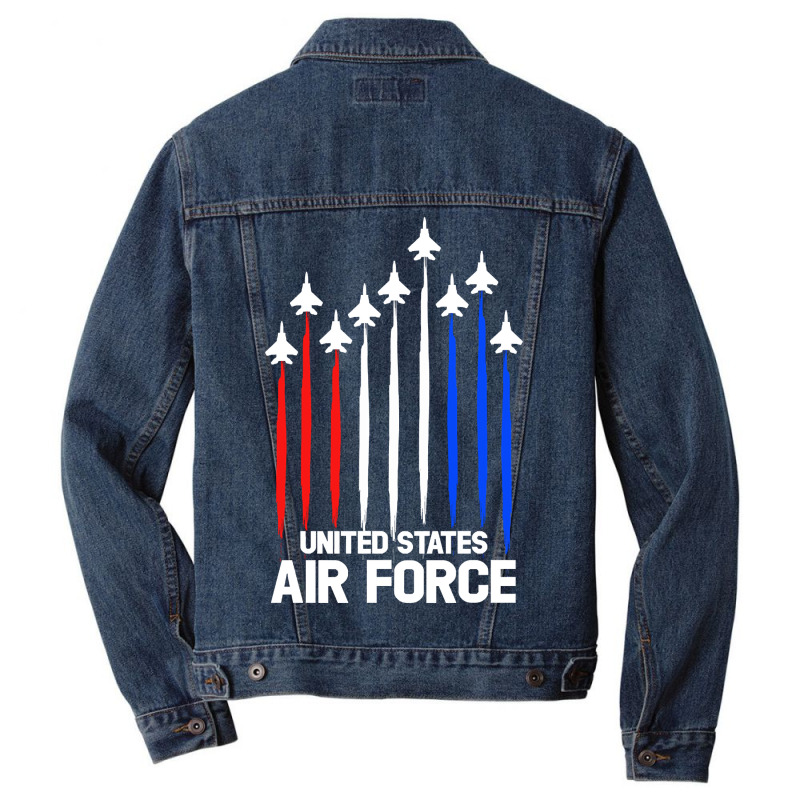 Air Force Flyover T-shirt Veterans Day 4th Of July Gift Men Denim Jacket | Artistshot