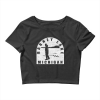 Barney Lake Ice Fishing Michigan Crop Top | Artistshot