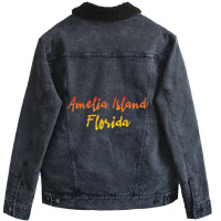 Amelia Island Florida Unisex Sherpa-lined Denim Jacket | Artistshot