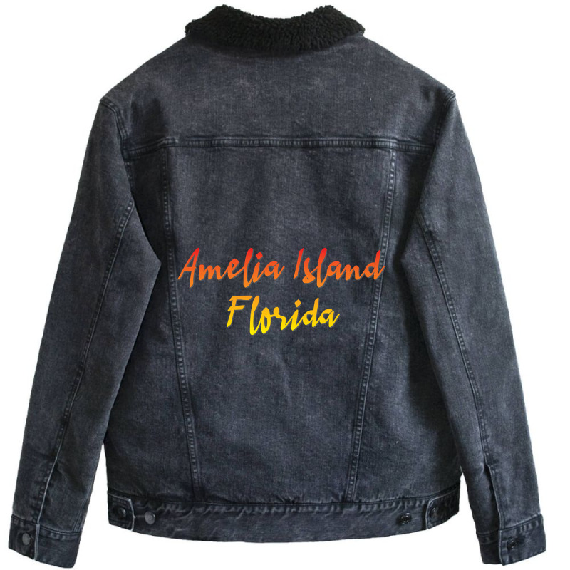 Amelia Island Florida Unisex Sherpa-Lined Denim Jacket by stumbledfeatures425 | Artistshot