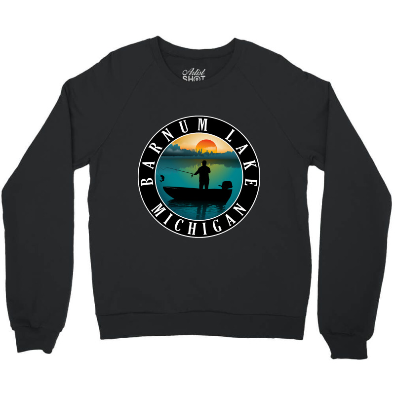 Barnum Lake Fishing Michigan Sunset Crewneck Sweatshirt | Artistshot