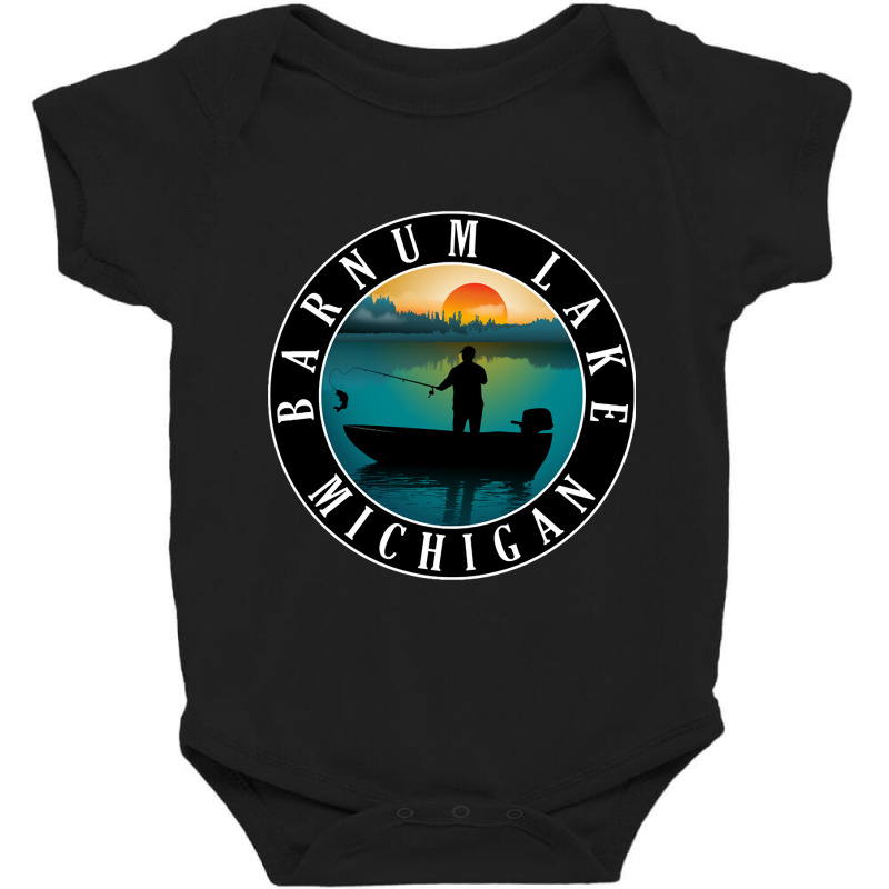 Barnum Lake Fishing Michigan Sunset Baby Bodysuit | Artistshot