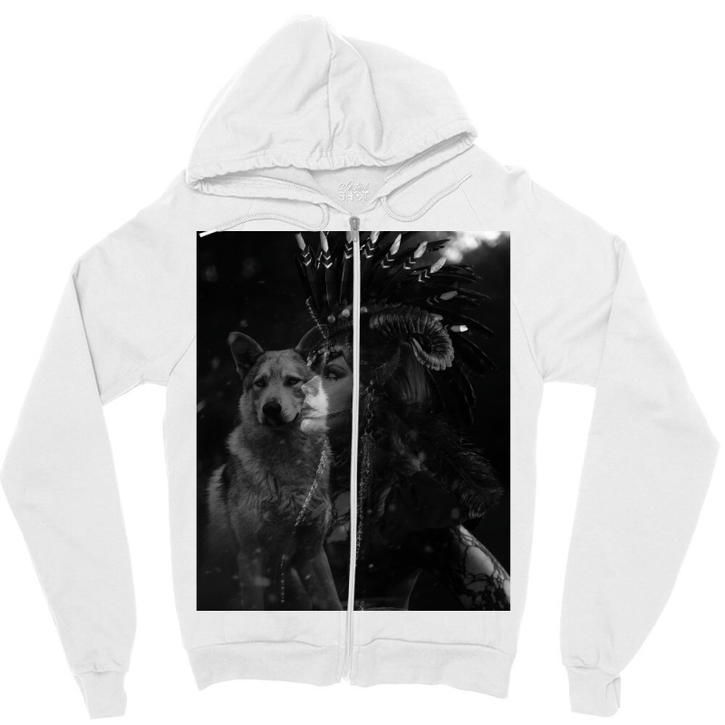 Warrior Wolf  Love 80s Zipper Hoodie | Artistshot