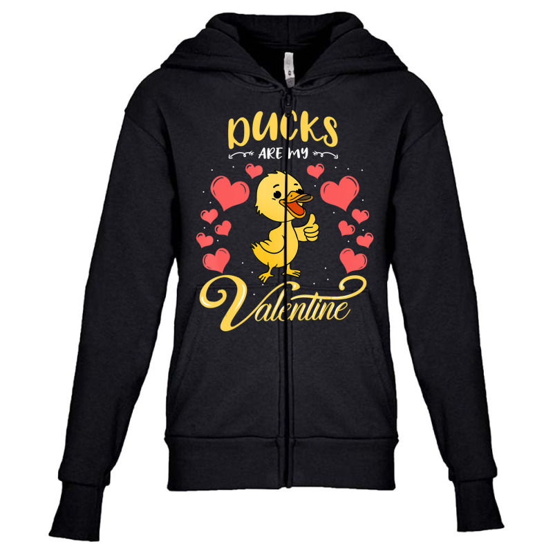 Trending Ducks Are My Valentine Duck Lover Valentines Day Youth Zipper Hoodie by Ricarda Petrie | Artistshot