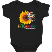 Vintage Hispanic Heritage Month Countries Flags Sunflower Baby Bodysuit | Artistshot