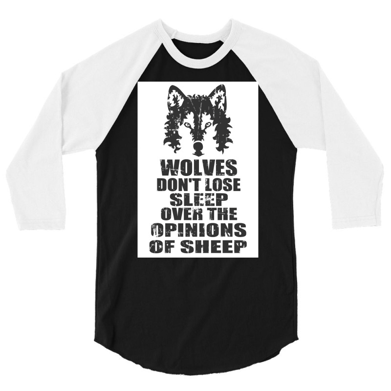 Wolves Donx27t Lose Sleep Over The Opinions Of Sheep  Blue Nostalgia 3/4 Sleeve Shirt | Artistshot