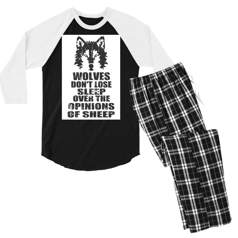 Wolves Donx27t Lose Sleep Over The Opinions Of Sheep  Blue Nostalgia Men's 3/4 Sleeve Pajama Set | Artistshot