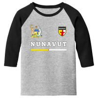 Nunavut Soccer/sports Flag National Pride Gift Youth 3/4 Sleeve | Artistshot