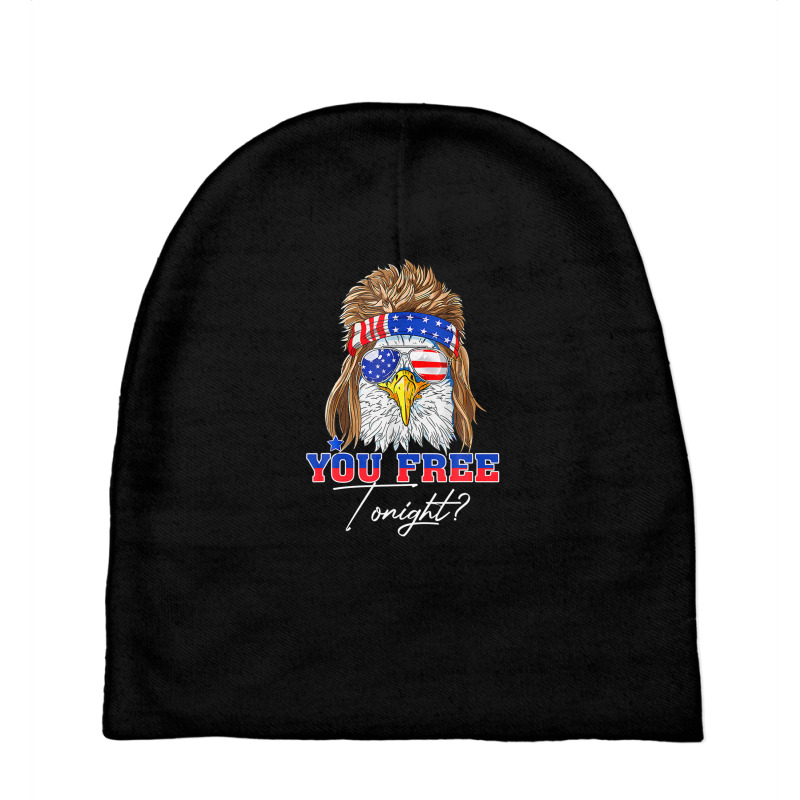 You Free Tonight Bald Eagle Mullet American Flag 4th Of July Baby Beanies | Artistshot