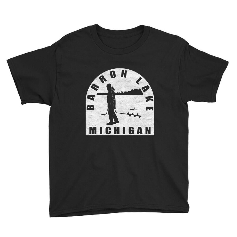 Barron Lake Ice Fishing Michigan Youth Tee | Artistshot