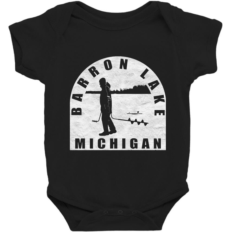 Barron Lake Ice Fishing Michigan Baby Bodysuit | Artistshot