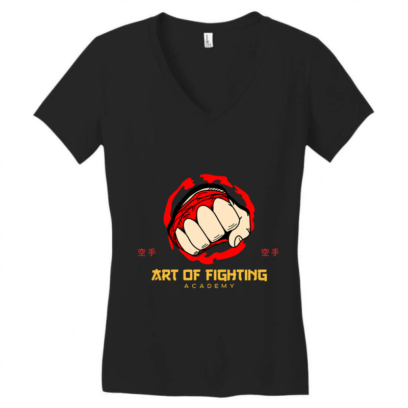 Art Of Fighting Academy Women's V-Neck T-Shirt by rentsabotage035@gmail.com | Artistshot