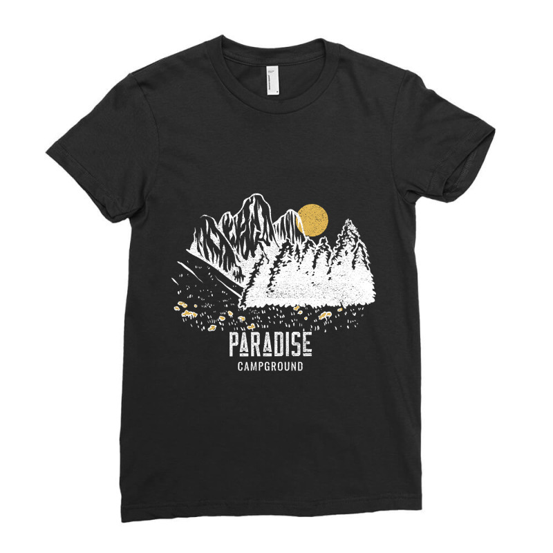 Paradise Campground Shirt Ladies Fitted T-Shirt by cubicgetting01 | Artistshot