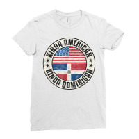 American Dominican Usa Dominican Republic Flag T Shirt Ladies Fitted T-shirt | Artistshot