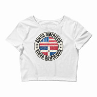 American Dominican Usa Dominican Republic Flag T Shirt Crop Top | Artistshot